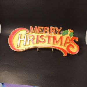 Merry Christmas Plastic Sign